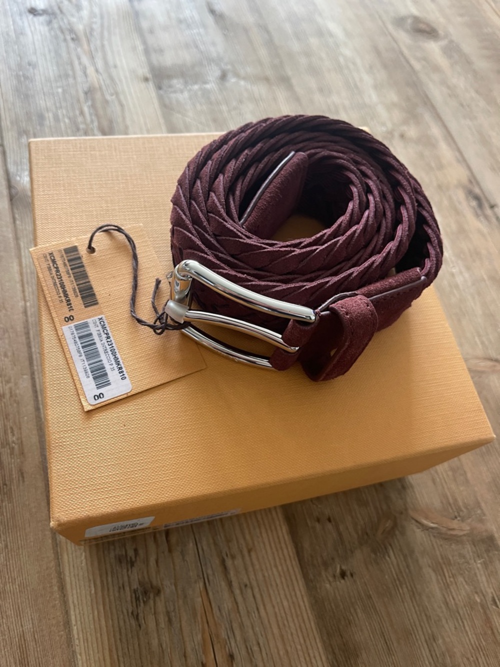 NEW Tods Suede Belt Burgundy Size 100